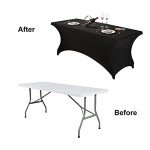 FORLIFE 8ft Spandex Fitted Table Cover - Black