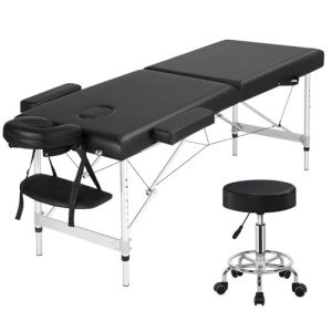 Portable Folding Massage Table with Rolling Stool