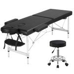 Portable Folding Massage Table with Rolling Stool
