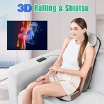 Shiatsu Back Massager Pad with Heat and Vibration