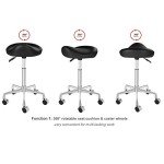 Kaleurrier Adjustable Swivel Saddle Stool - Black