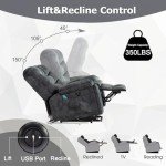 CANMOV Large Power Lift Recliner with Massage Heat