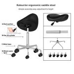 Kaleurrier Adjustable Swivel Saddle Stool - Black
