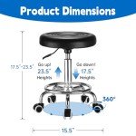 Adjustable Rolling Stool with Footrest for Massage