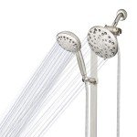 Brushed Nickel Dual Shower Head with Massage Spray