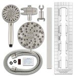 Brushed Nickel Dual Shower Head with Massage Spray