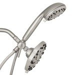 Brushed Nickel Dual Shower Head with Massage Spray