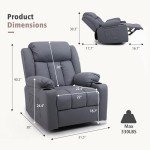 Rocker Swivel Recliner Chair with Massage & Heat