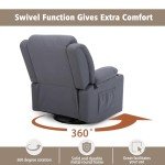Rocker Swivel Recliner Chair with Massage & Heat