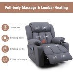 Rocker Swivel Recliner Chair with Massage & Heat