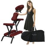 Portable Height Adjustable Massage Spa Chair - Burgundy