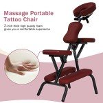 Portable Height Adjustable Massage Spa Chair - Burgundy