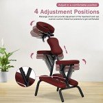 Portable Height Adjustable Massage Spa Chair - Burgundy