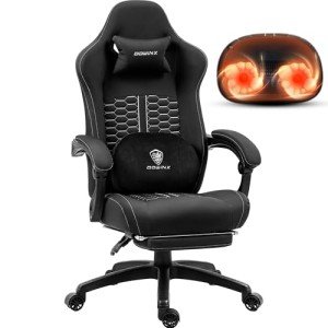 Ergonomic Heated Massage Gaming Chair with Footrest