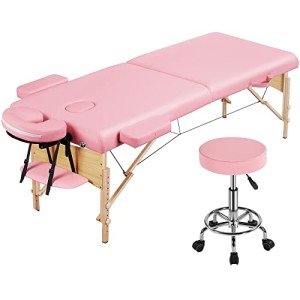 Yaheetech 28" Portable Massage Table with Stool