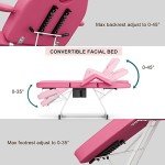 Paddie 3-Section Adjustable Massage Bed - Peach Pink