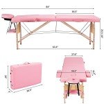 Yaheetech 28" Portable Massage Table with Stool