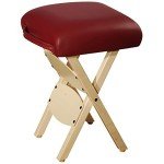 Lightweight Folding Wooden Massage Stool - Burgundy