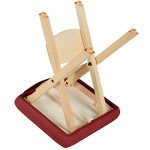 Lightweight Folding Wooden Massage Stool - Burgundy