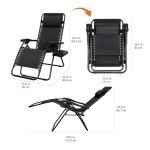 Adjustable Zero Gravity Reclining Lounge Chair, Black