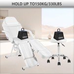 Foldable Facial Massage Chair with Hydraulic Stool
