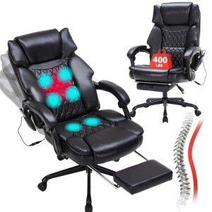 Ergonomic Massage Office Chair with Foot Rest