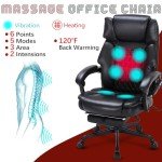 Ergonomic Massage Office Chair with Foot Rest