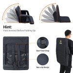 Heated Reclining Stadium Seat with Storage Pockets