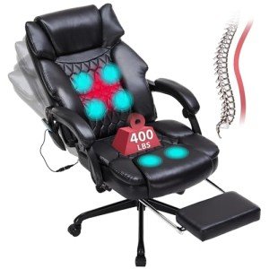 Ergonomic Reclining Massage Office Chair with Heat