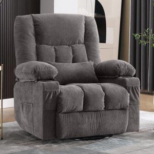 BOSMILLER Swivel Rocker Recliner with Massage & Heat