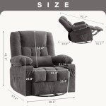 BOSMILLER Swivel Rocker Recliner with Massage & Heat