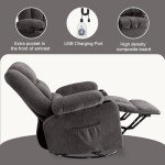 BOSMILLER Swivel Rocker Recliner with Massage & Heat
