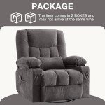 BOSMILLER Swivel Rocker Recliner with Massage & Heat