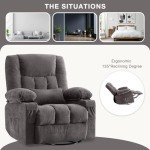 BOSMILLER Swivel Rocker Recliner with Massage & Heat