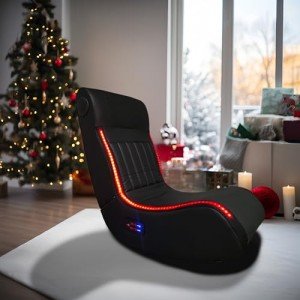 Bluetooth Gaming Floor Chair with Massage & LEDs