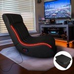 Bluetooth Gaming Floor Chair with Massage & LEDs
