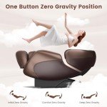 Zero Gravity Shiatsu Massage Chair with Heat - Brown