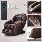 Zero Gravity Shiatsu Massage Chair with Heat - Brown