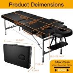 Portable Adjustable Massage Table - 24" Wide Black