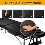 Portable Adjustable Massage Table - 24" Wide Black