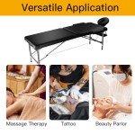 Portable Adjustable Massage Table - 24" Wide Black