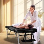 Portable Adjustable Massage Table - 24" Wide Black
