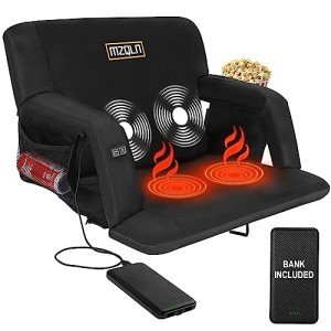 Heated Portable Massage Stadium Seat with Recline