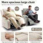 Beige 360° Swivel Massage Recliner Chair
