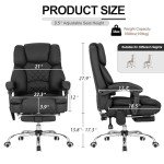 Heated Reclining Massage Office Chair with Footrest