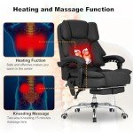 Heated Reclining Massage Office Chair with Footrest
