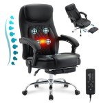 Heated Ergonomic Massage Office Chair with Footrest