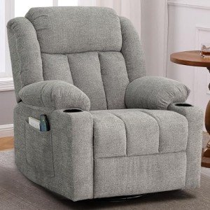 Ketaiyou Overstuffed Massage Recliner Chair - Lime Gray