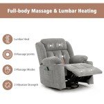 Ketaiyou Overstuffed Massage Recliner Chair - Lime Gray