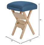 Earthlite Wooden Folding Stool in Mystic Blue